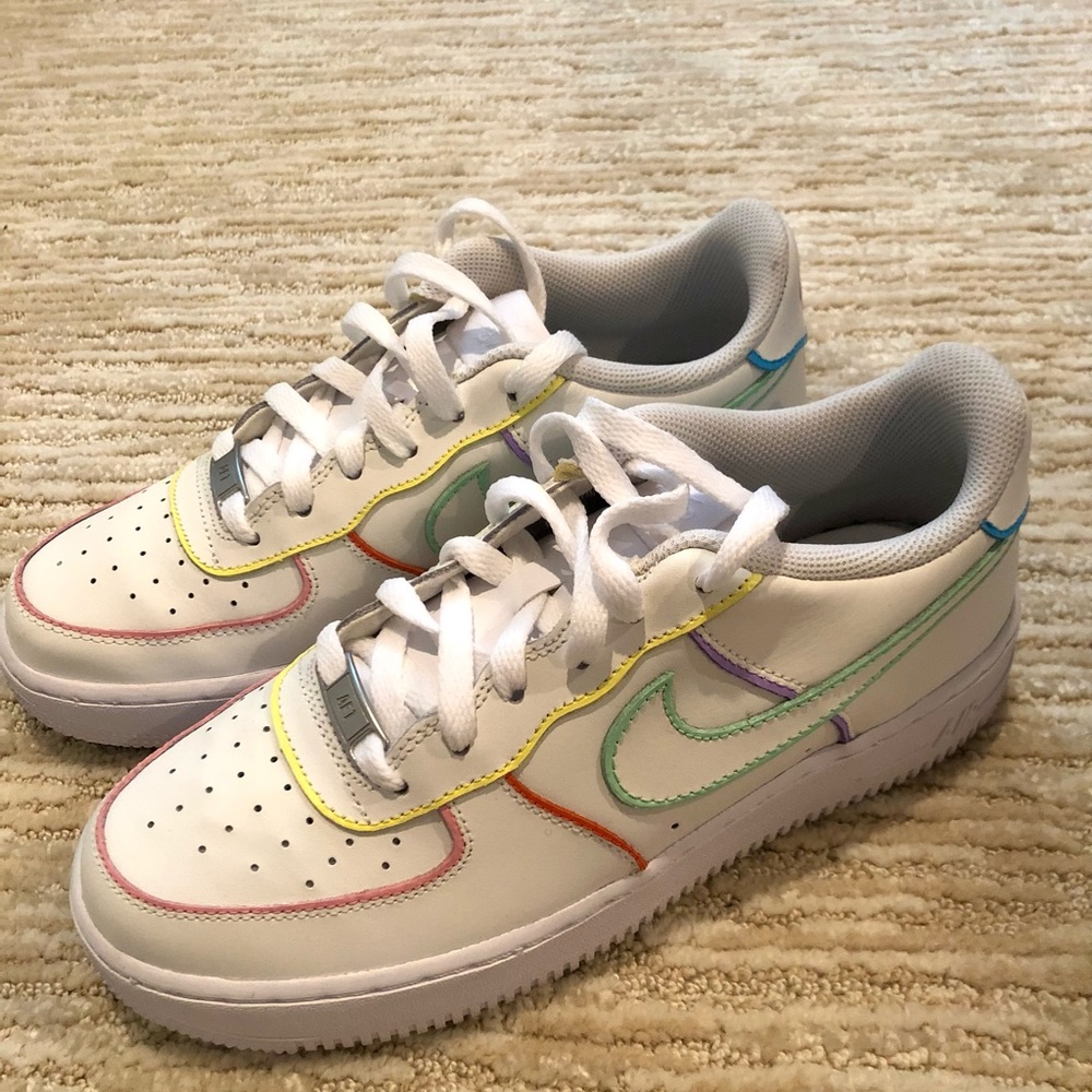 Custom white Air Force 1s